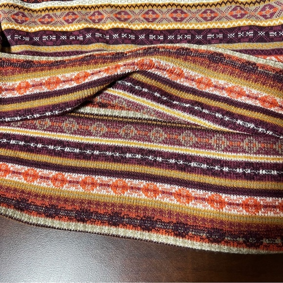 FREE PEOPLE Fair Isle Wool Blend Knit Sweater Dress Brown Sleeveless Size Large - Picture 12 of 15